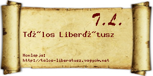 Tálos Liberátusz névjegykártya